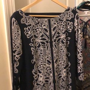 Navy and white dress